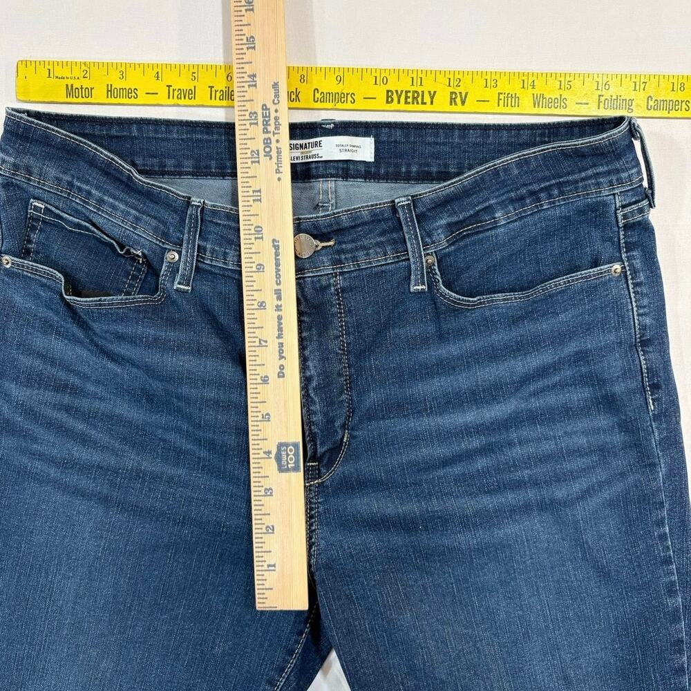 Levi's Signature Totally Shaping Straight Leg Dark Denim Jeans Size 16S 33x30 - Picture 7 of 7